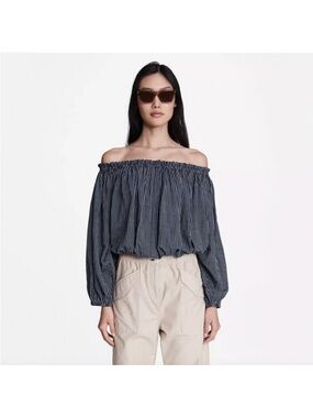 RAG & BONE Mimi Stripe Linen Blend Blouse Sz‎ S